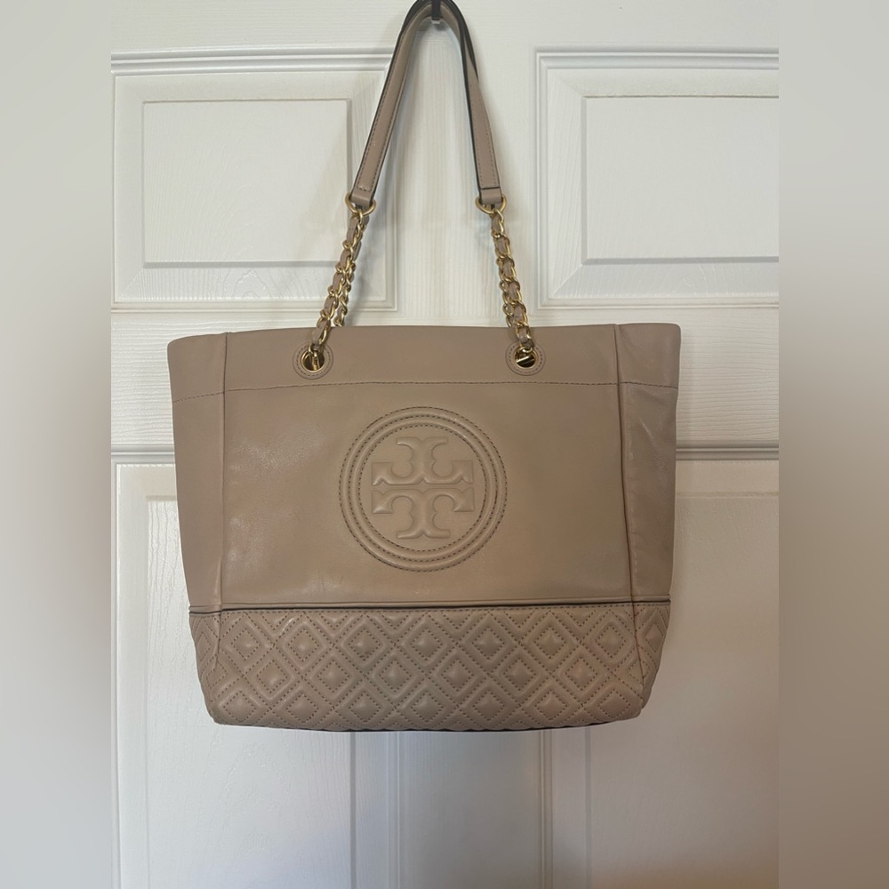 Tory Burch Beige Fleming Tote